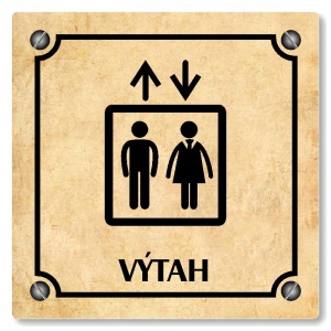 Výtah, 80x80mm, pergamen, Kansas